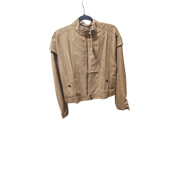 Blu Pepper Soft Tan Cropped Utility Jacket - Picture 1 of 4